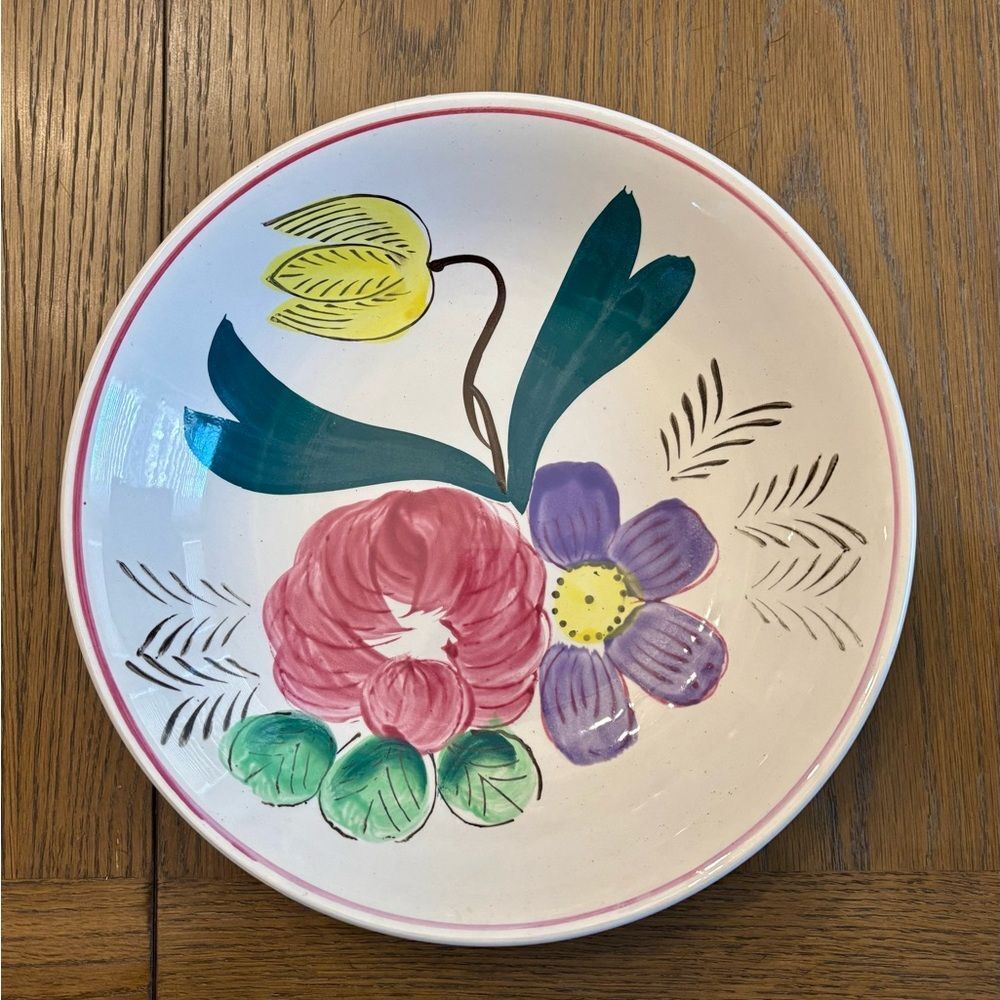 VTG Ceramic Serving Plate Nove Rose Floral Hand-Painted - Picture 2 of 7